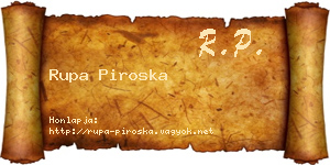 Rupa Piroska névjegykártya